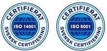 ISO Certifierade 9001:2015 & 14001:2015