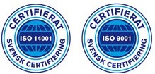 ISO Certifierade 9001:2015 & 14001:2015